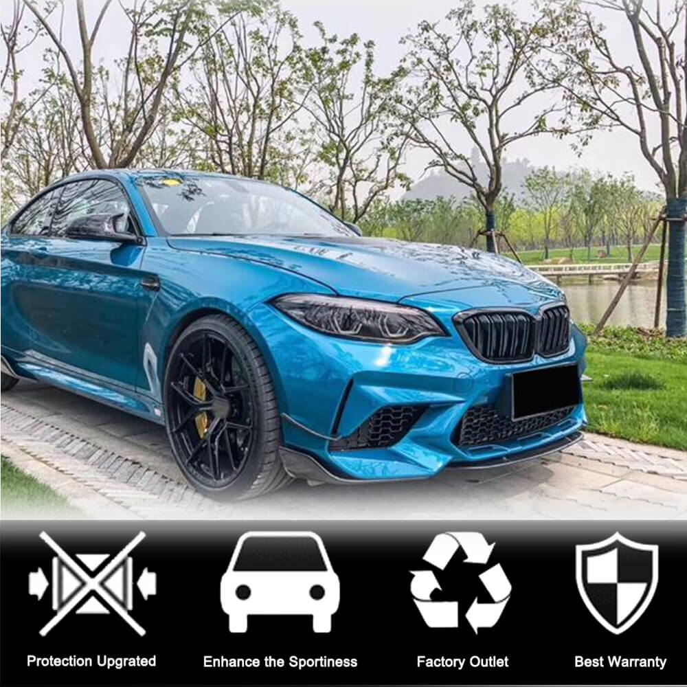 Накладка на передній бампер Lip V7 (для F87 M2/M2C, Карбон) 3