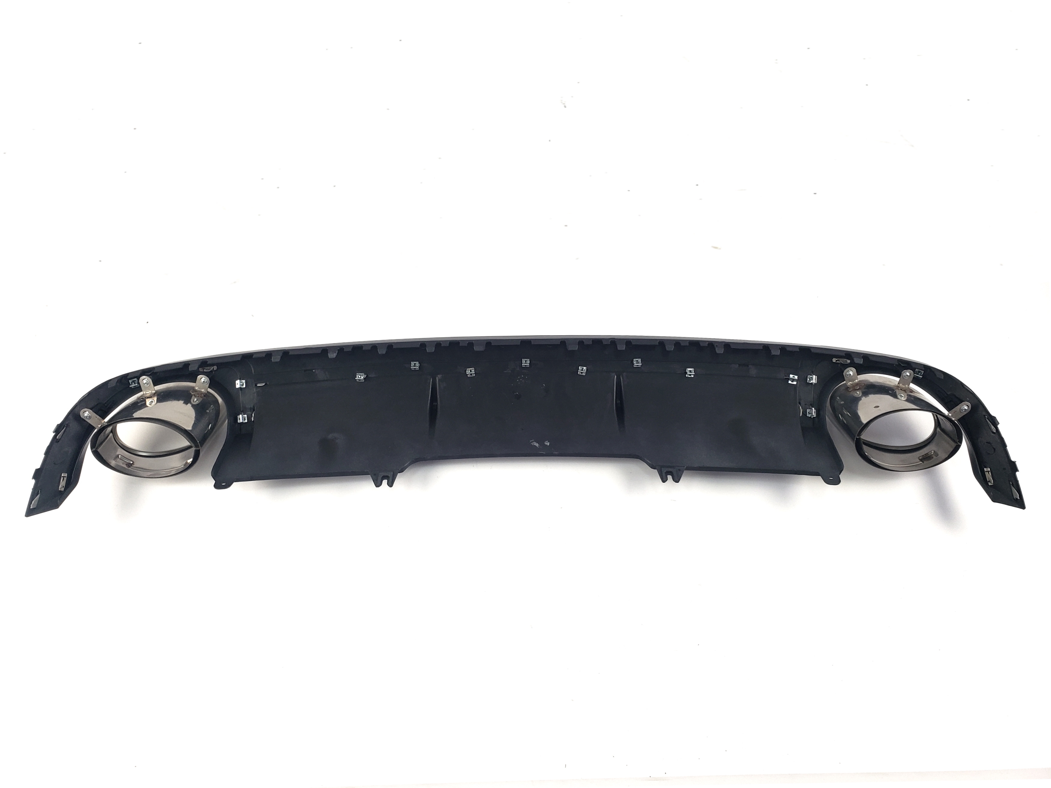 Дифузор (заднього бампера) Black Silver / Chrome Pipe (в стилі RS4) на Audi A4 B9 2015-2019 року 3