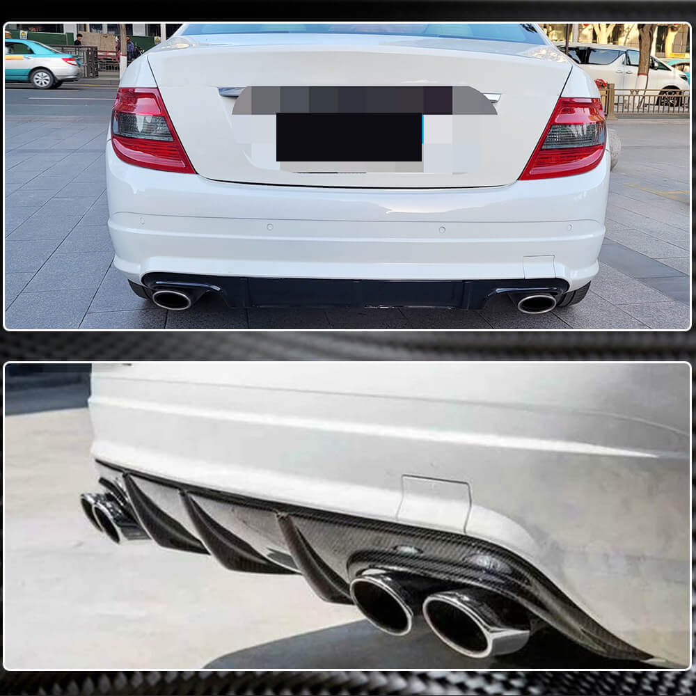 Дифузор заднього бампера V3 (для AMG SD 2008-2011, Карбон) 4