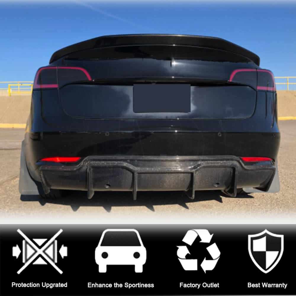 Дифузор заднього бампера V1 (2017-2023, Карбон) 4