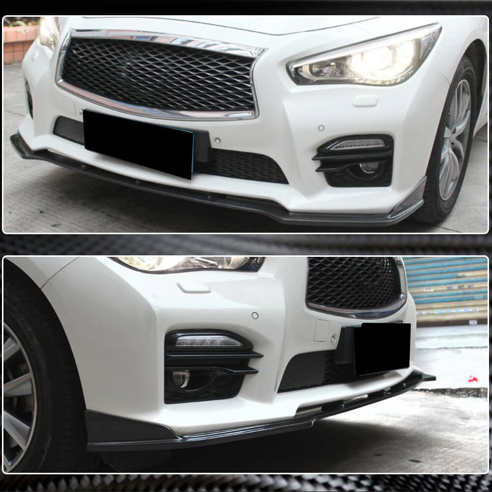 Накладка на передній бампер Lip V2 (для Q50 Sport 2014-2017, Карбон) 4