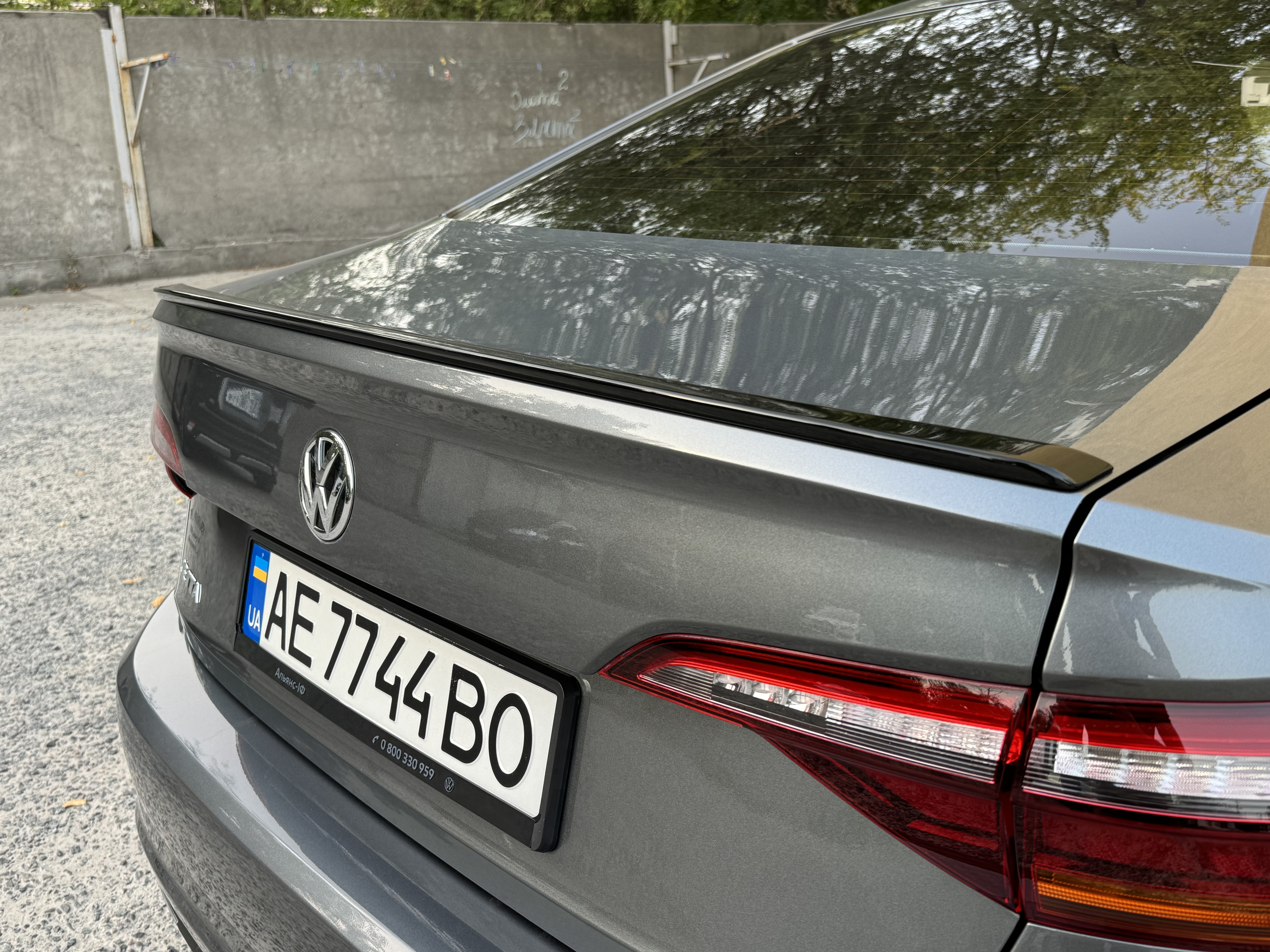 Спойлер ліп Volkswagen Jetta 7 2018+ ABS пластик, колір чорний глянець 3