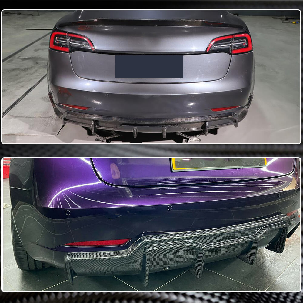 Дифузор заднього бампера V1 (2017-2023, Карбон) 6