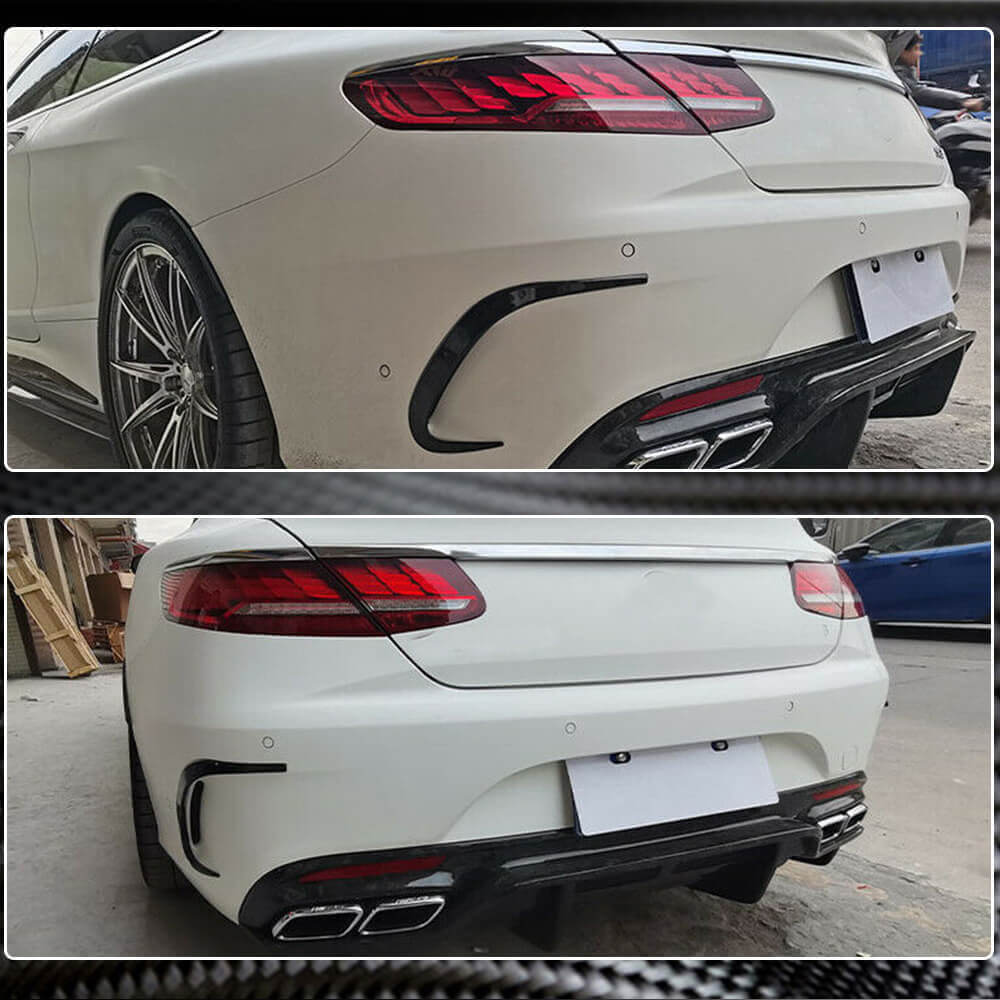 Накладки на задній бампер (для AMG / AMG-Line, Карбон) 4