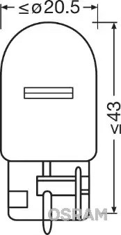 Вказівна лампа Osram 7505 W21W 12V 21W W3x16d (1 шт) 2