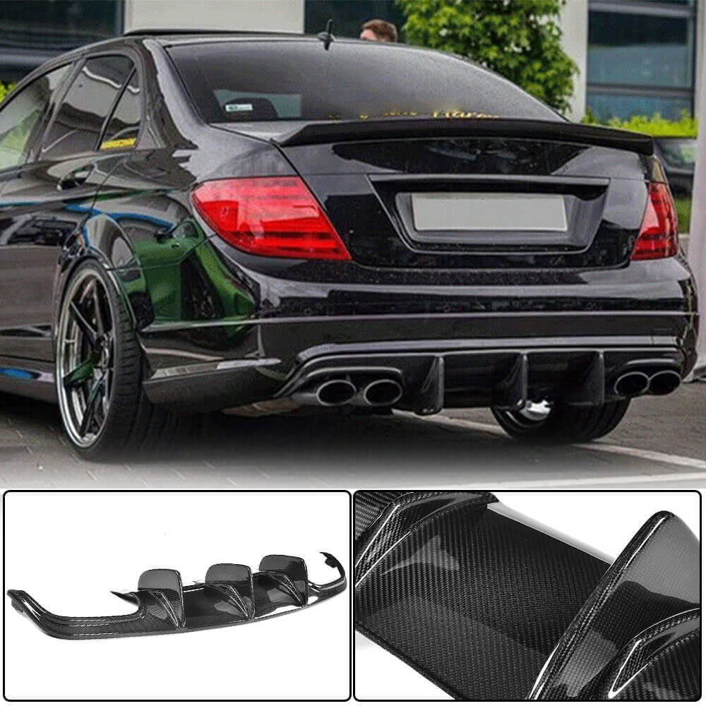 Дифузор заднього бампера V1 (для AMG SD 2008-2011, Карбон) 2