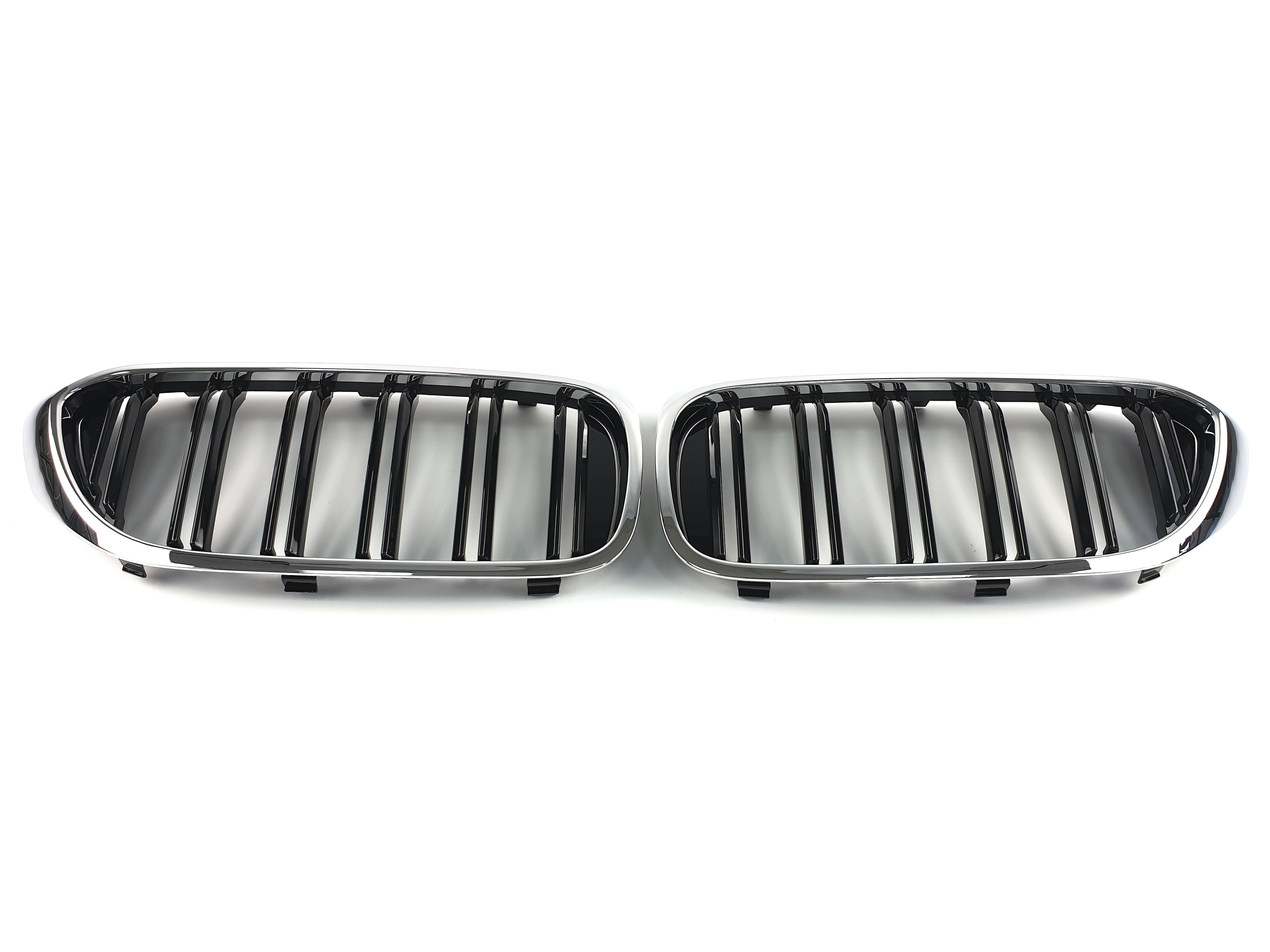 Ніздрі Чорні Глянець Хром Рамка (Подвійні M-Look) на BMW 5 Series G30 / G31 2017-2020 року 2