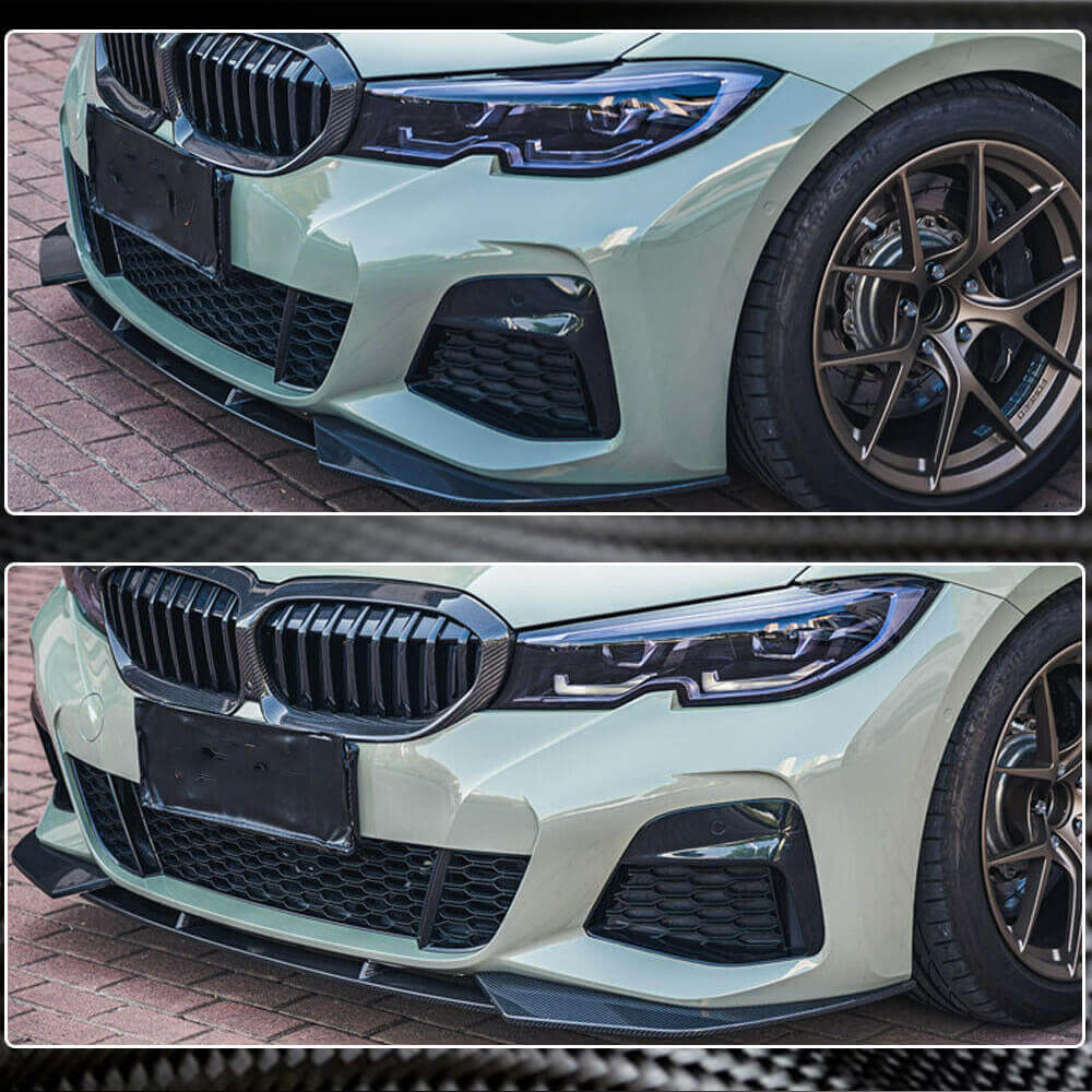Накладка на передній бампер Lip SC-Style (для M-Sport 2018-2022, Карбон) 4
