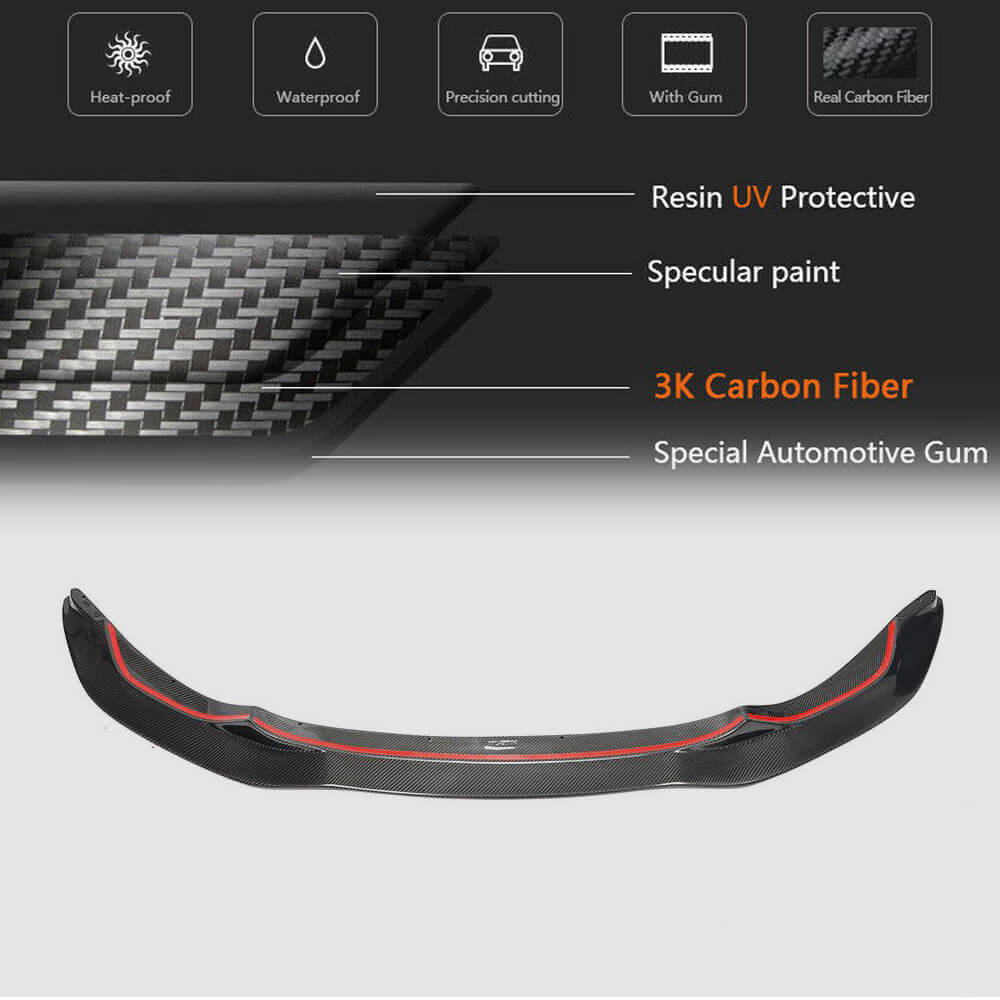 Накладка на передній бампер Lip V9 (для F80, Карбон) 5