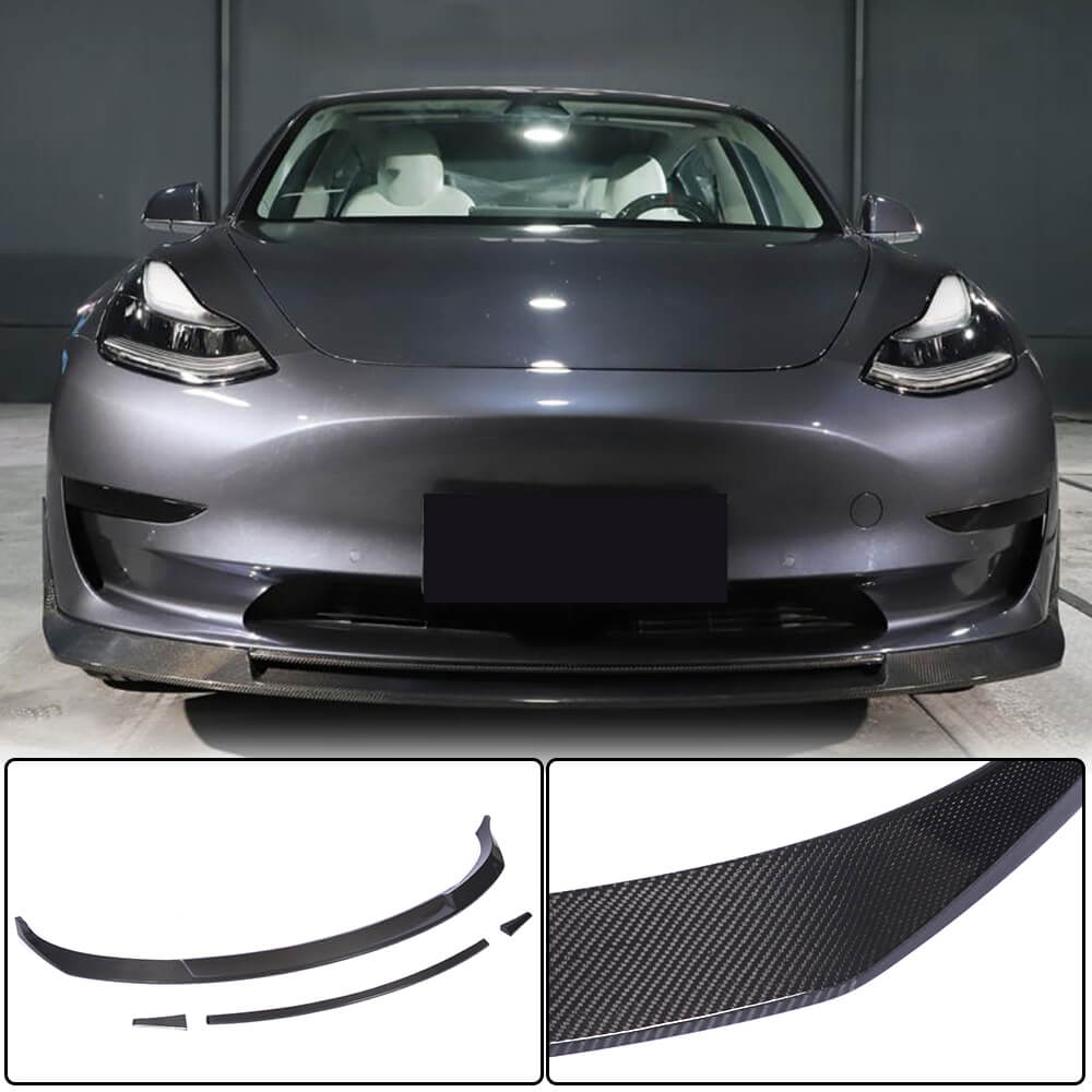 Накладка на передній бампер Lip V2 (2017-2023, Карбон)