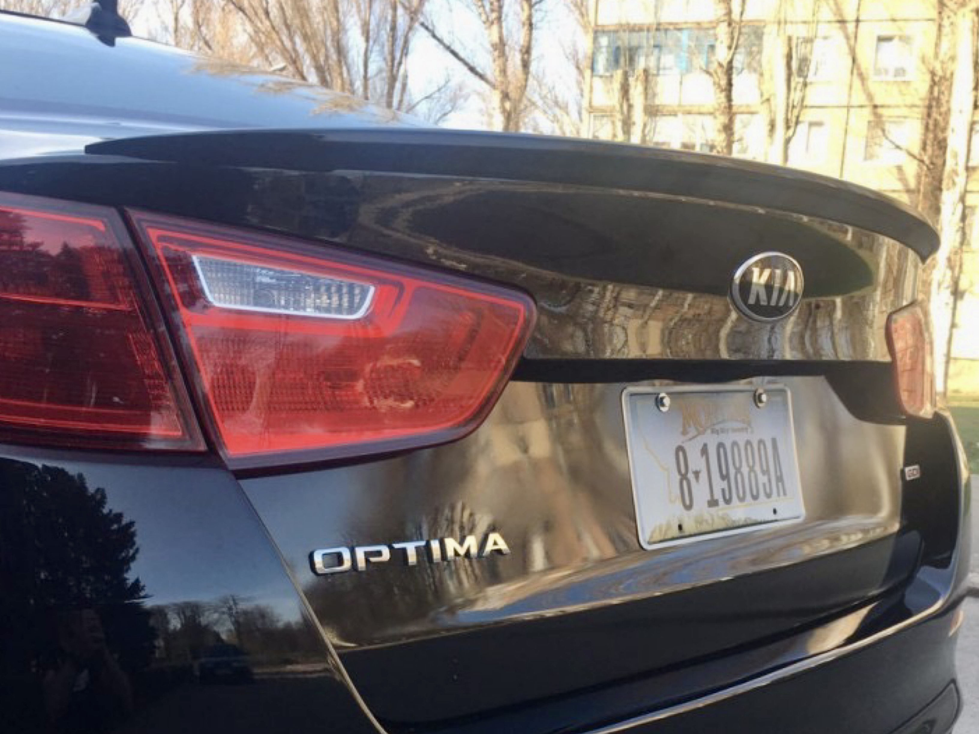 Спойлер ліп на багажник Kia Optima 2014-2015 ABS пластик під фарбування 5