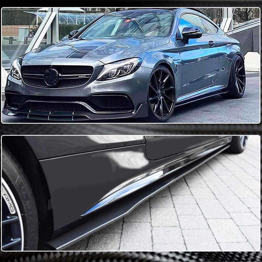 Бокові пороги V1 (для C43/C63 AMG 2015-2019, Карбон) 3