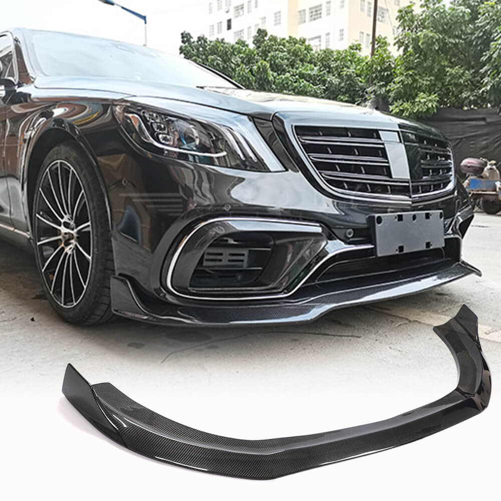 Накладка на передній бампер Lip (для S63/S65 AMG 2018-2022, Карбон)