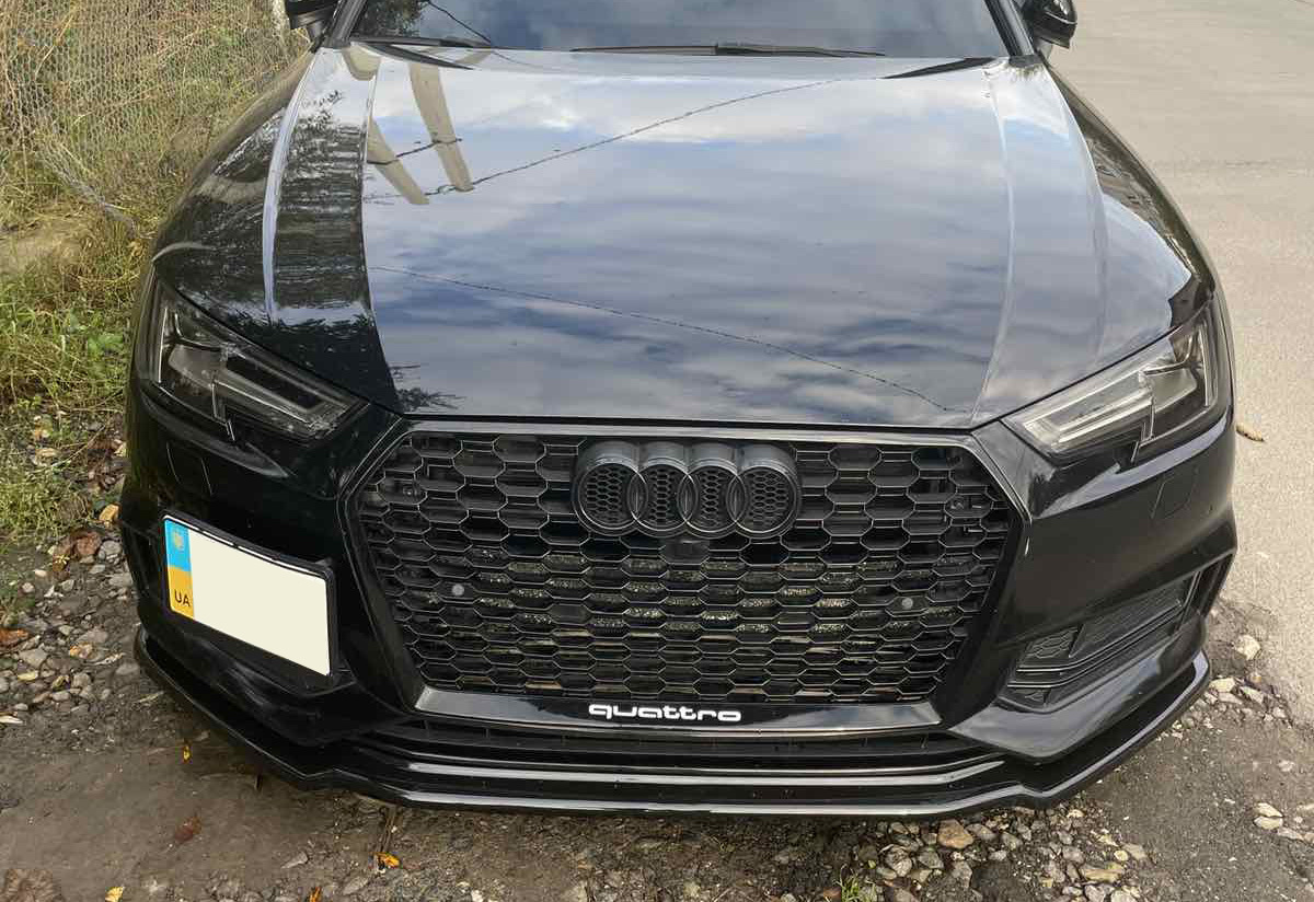Передня Lip накладка V-1 (для S-Line, 2015-2019, чорний глянець) 5