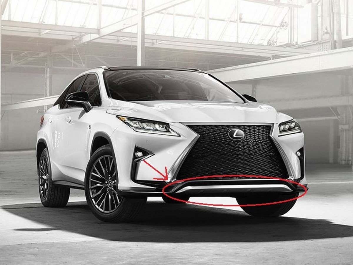 Хром переднього бампера F-Sport Lexus RX 2015-2019 5312248080 глянцевий хром