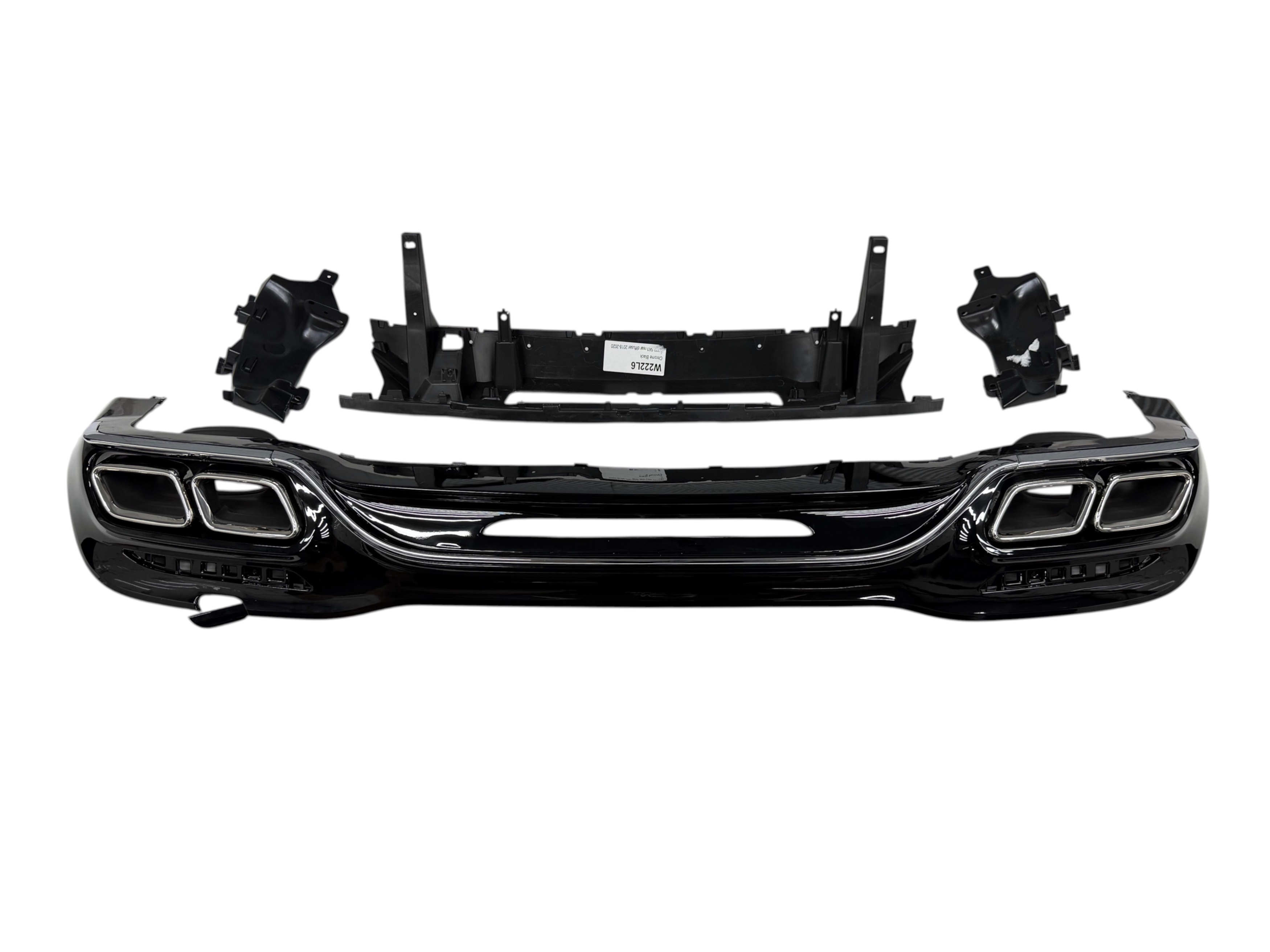 Дифузор (заднього бампера) Chrome Black / Chrome Pipe (стиль S63 AMG) на Mercedes-Benz S-Class W222 2017-2020 року
