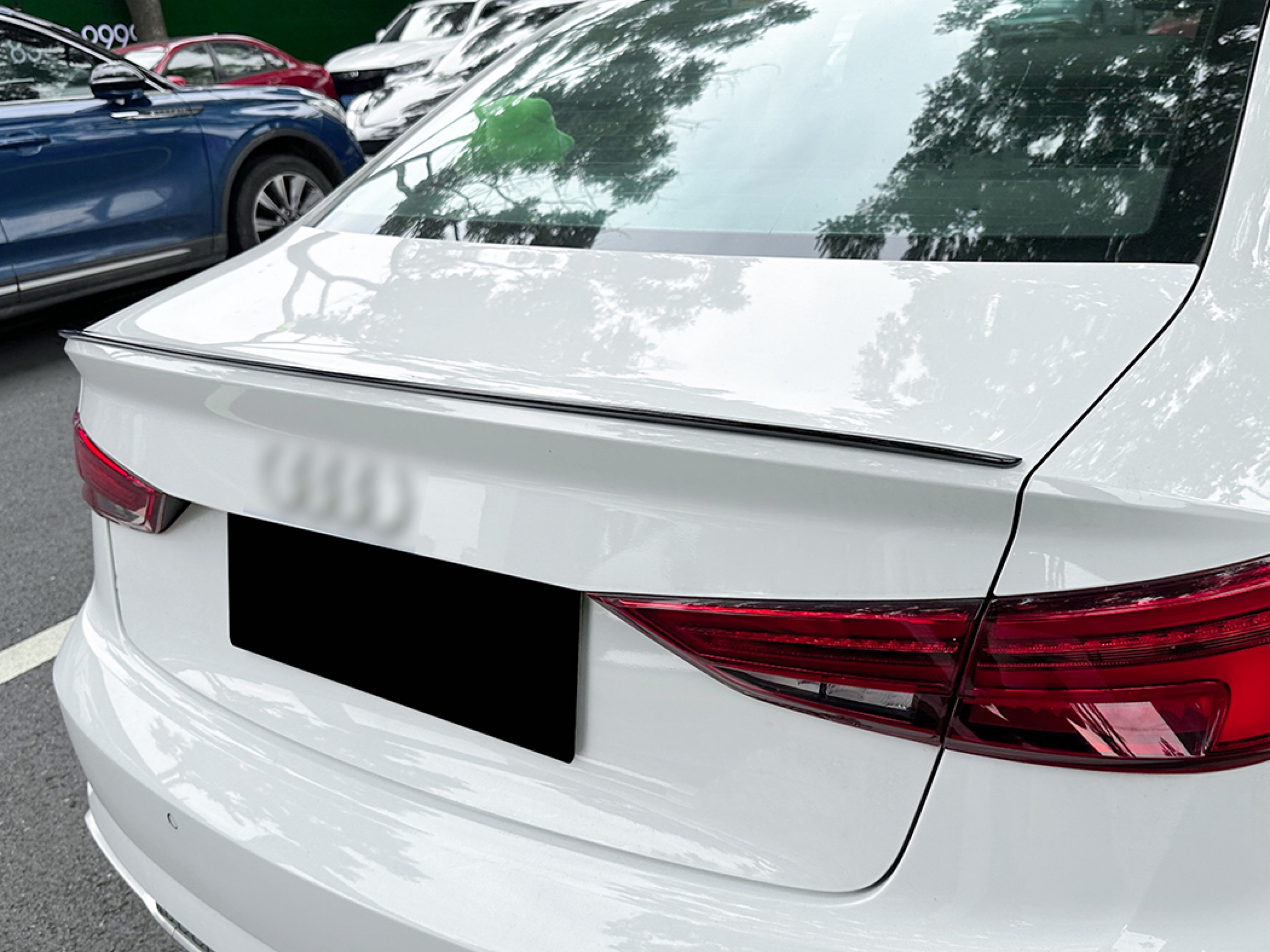 Спойлер ліп для Audi A3 2013-2020 ABS пластик, колір чорний глянець 2