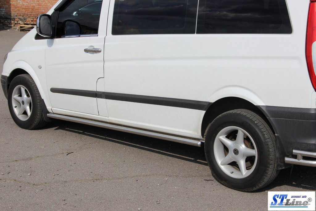 Бічні труби BB001 (2 шт., нерж.) d60, Коротка/Середня бази 4