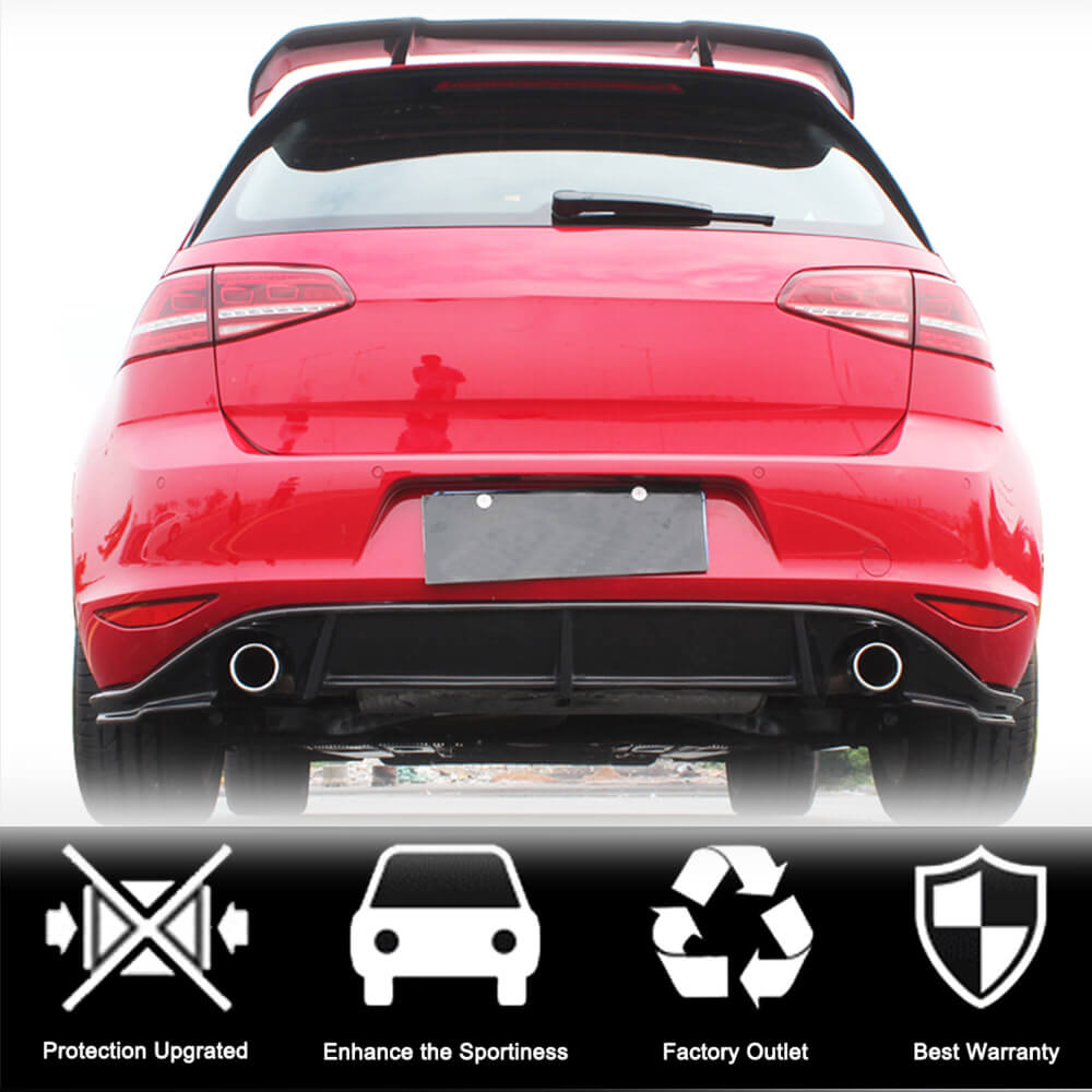 Дифузор заднього бампера V3 (для Base/GTI HB 2012-2017, Карбон) 2