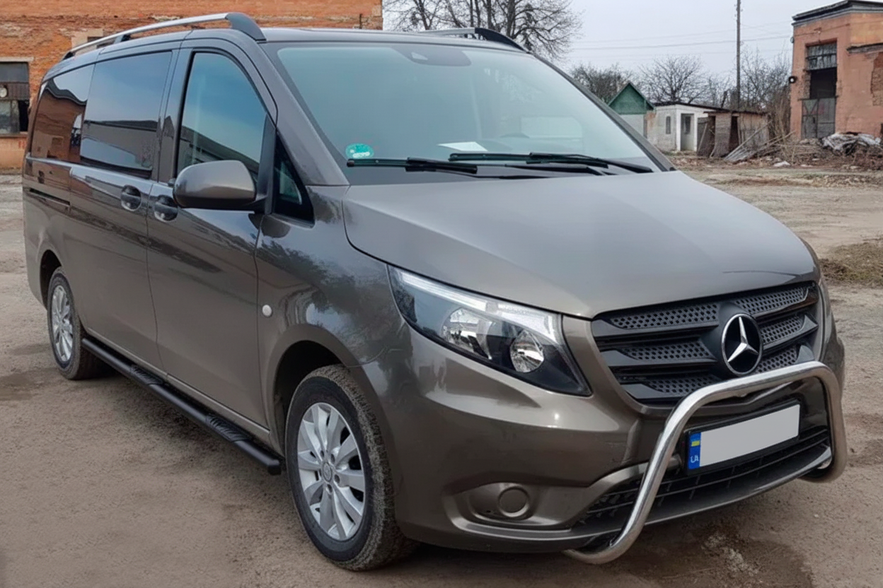 Бічні труби Black (2 шт., Нерж.) d60, Коротка/Середня бази