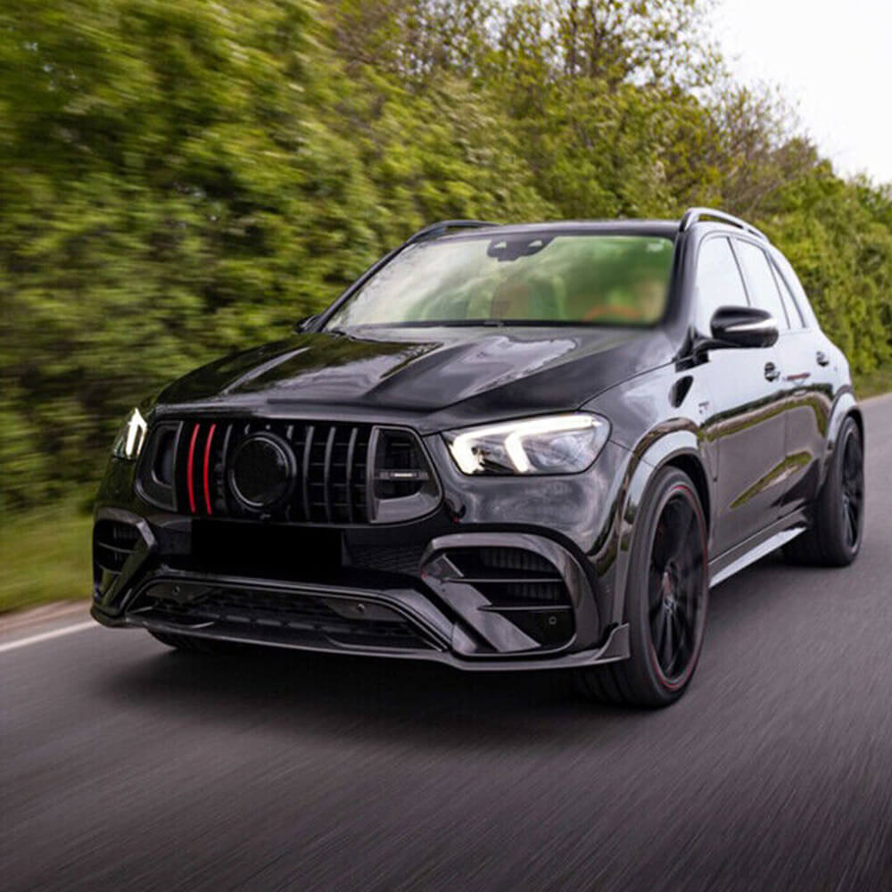 Накладки на передній бампер Lip (GLE63 AMG, Карбон) 2