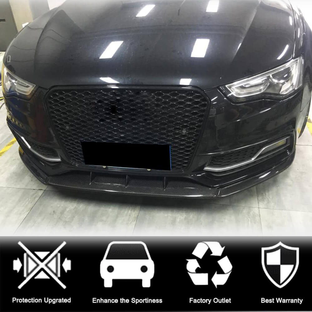 Накладка на передній бампер Lip V4 (для S-Line 2012-2015, Карбон) 2