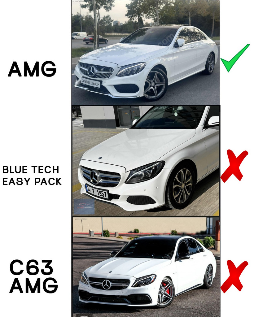 Накладка на передній бампер V1 (2014-2018, тільки для AMG-Line, чорний глянець) 3