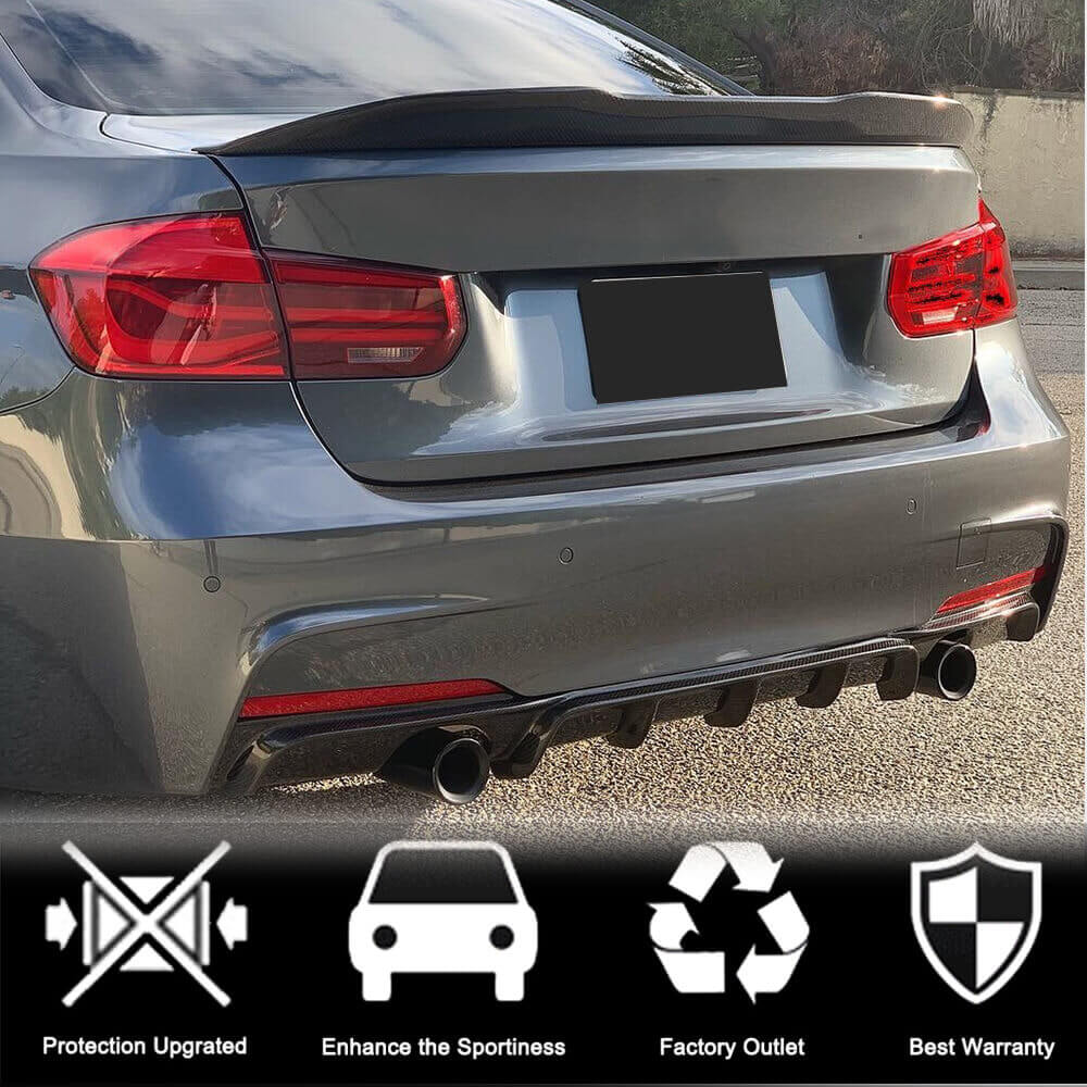 Дифузор заднього бампера V1 (для F30 M-Sport, Карбон) 3