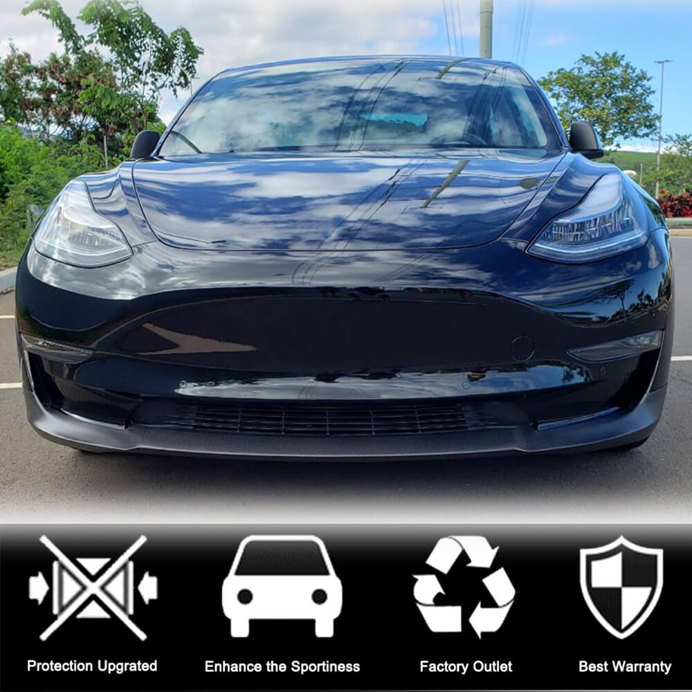 Накладка на передній бампер Lip V7 (2017-2023, Карбон) 6