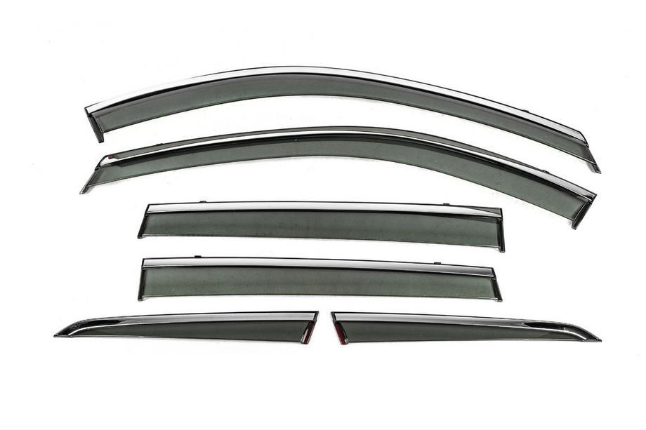 Вітровики з хромованим молдингом Niken Luxury (Для X-trail, 6 шт)