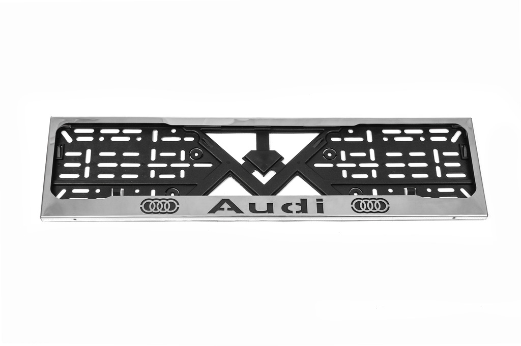 Рамка під номер хром Audi (1 шт, нержавіюча сталь) 3