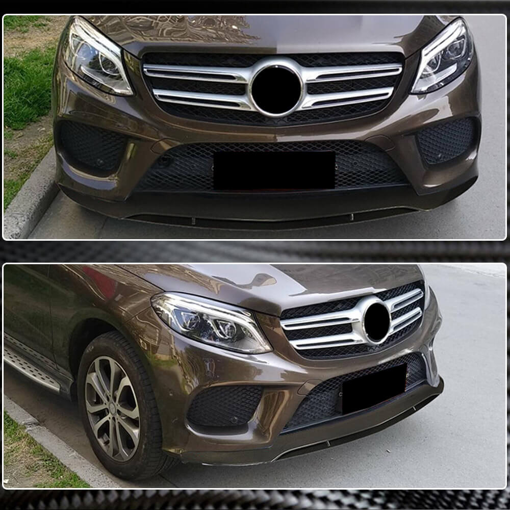 Накладки на передній бампер Lip (для GLE43 AMG, Карбон) 2