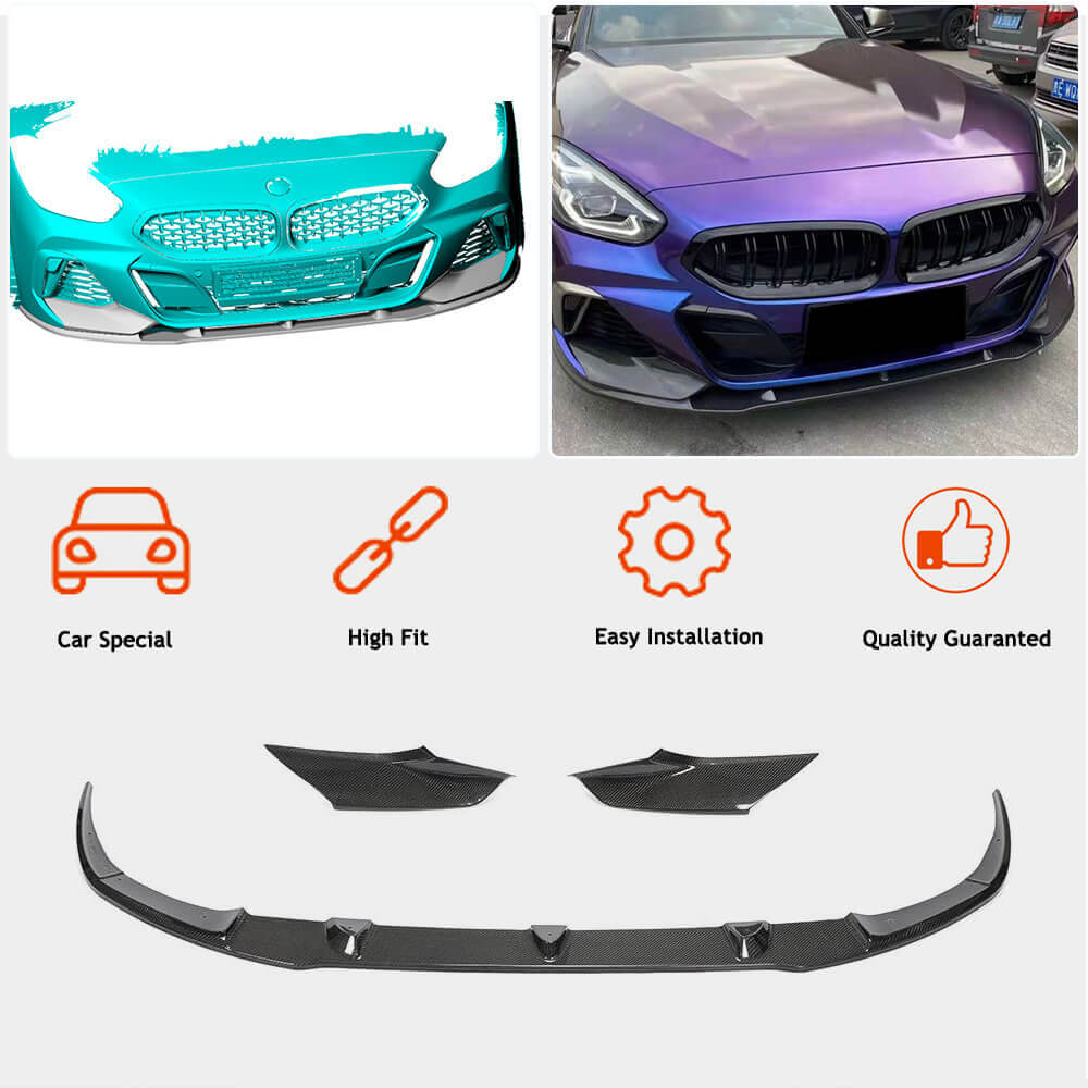 Накладка на передній бампер Lip V5 (для M-Sport, Карбон) 2