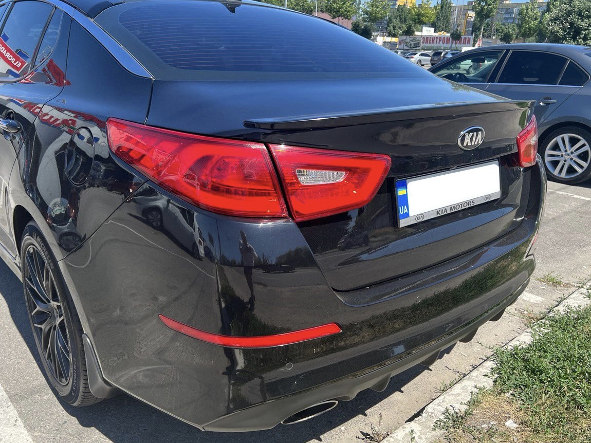 Спойлер лип Kia Optima 2014-2015 ABS пластик, колір чорний глянець 5