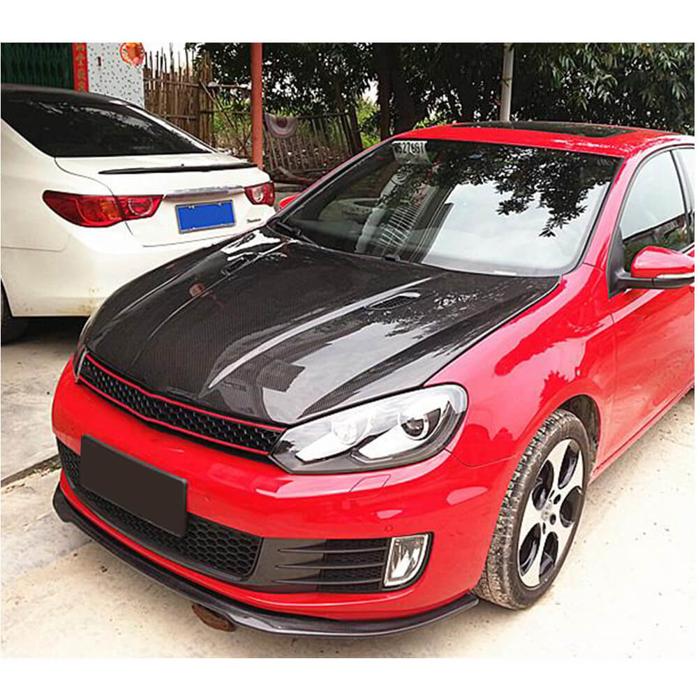 Накладка на передній бампер Lip V1 (для GTI HB 2010-2013, Карбон) 3