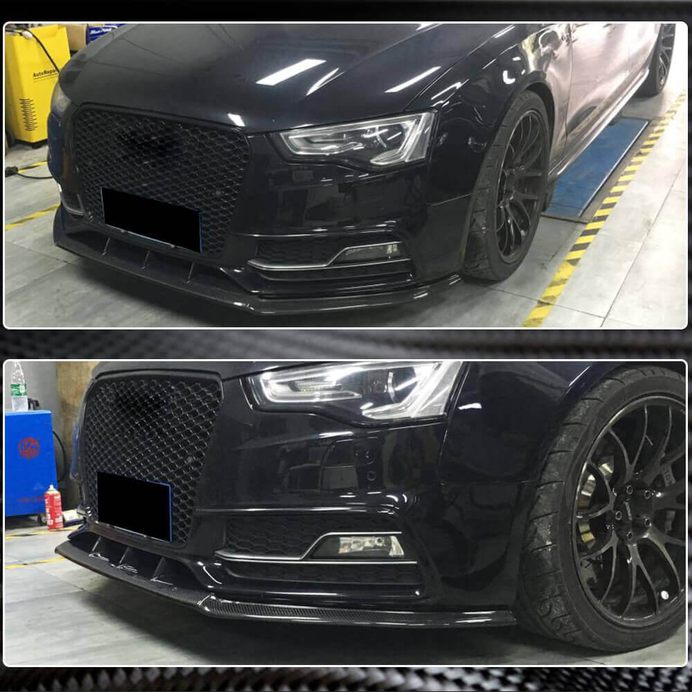 Накладка на передній бампер Lip V4 (для S-Line 2012-2015, Карбон) 4