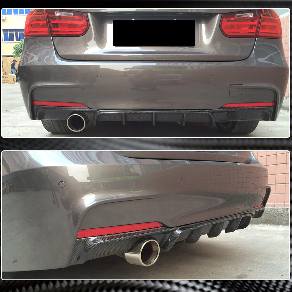 Дифузор заднього бампера V3 (для F30 M-Sport, Карбон) 2
