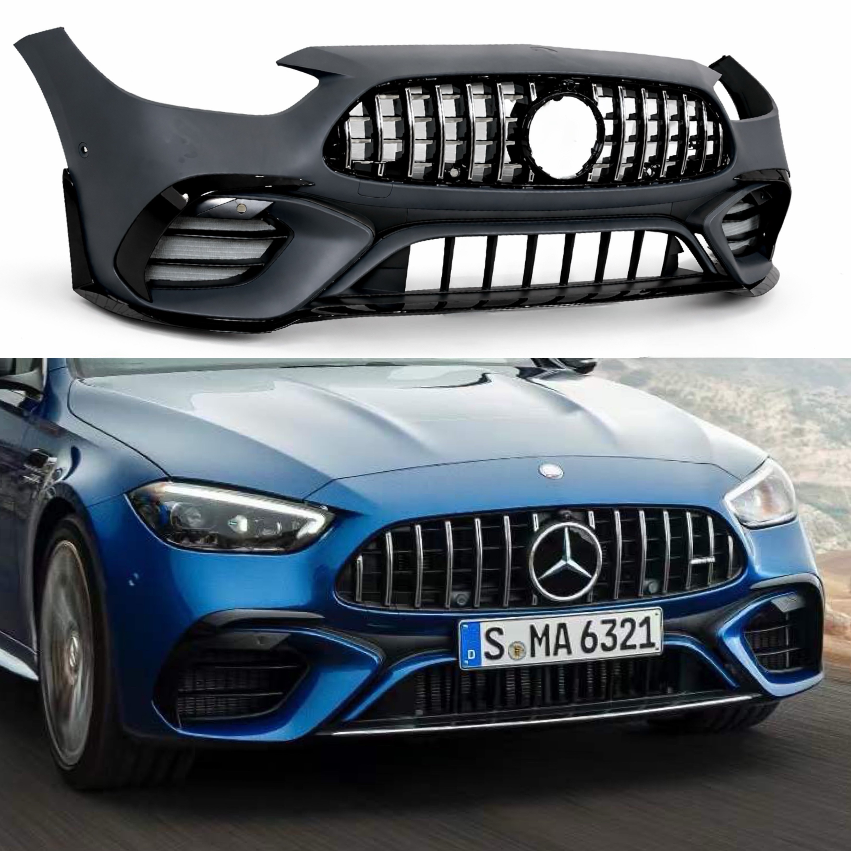 Передній бампер у стилі C63 AMG для Mercedes-Benz C-class W206 2021-