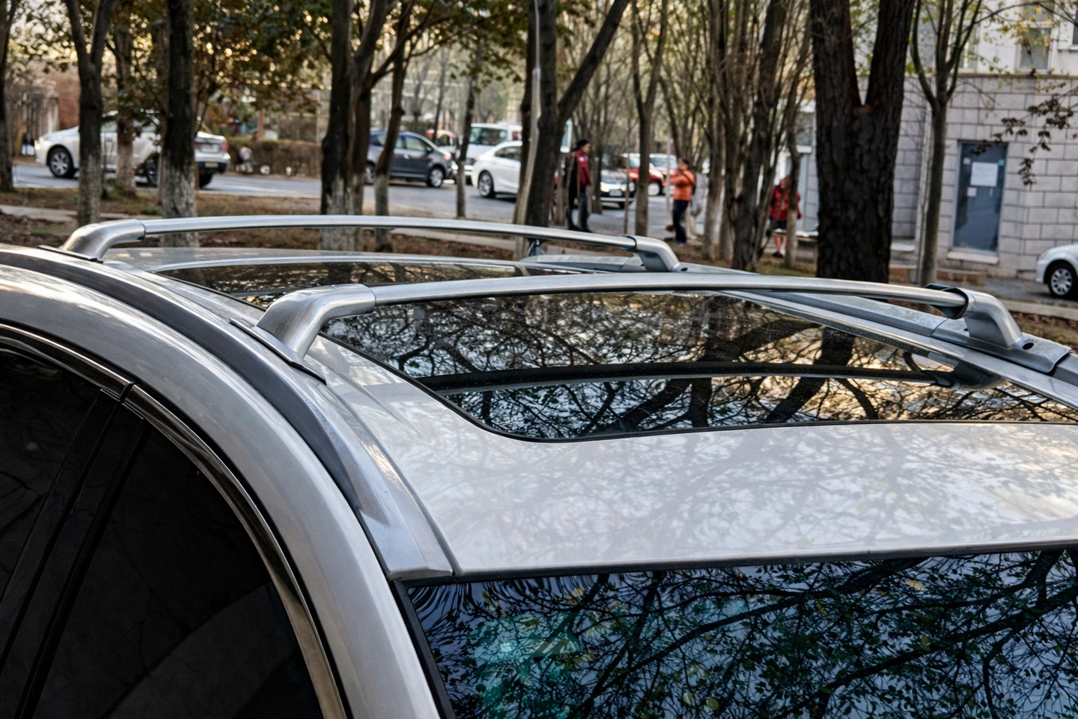 Багажник (поперечини) на рейлінги OEM (2014-2018, 2 шт) Сірий