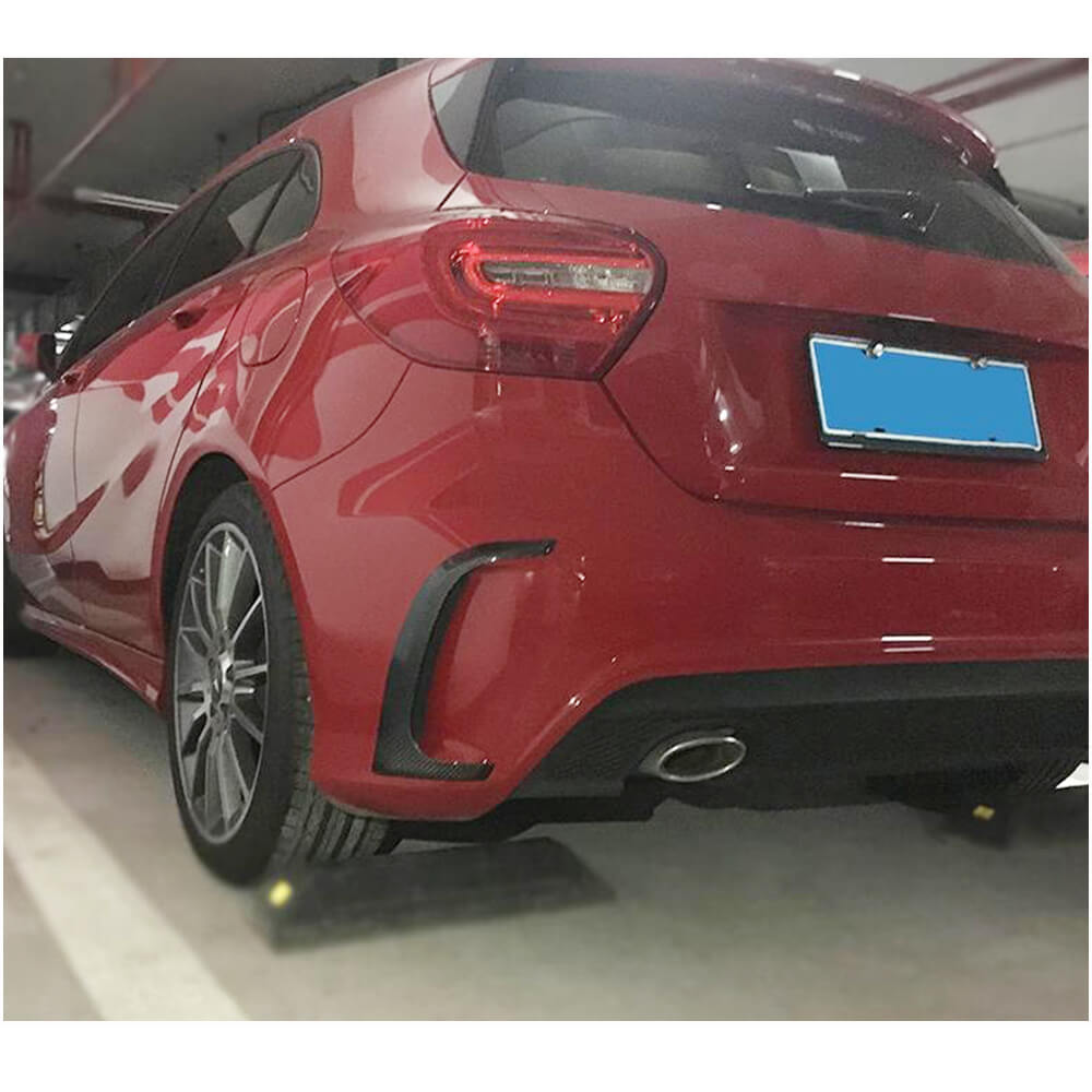 Накладки на задній бампер (для A45 AMG HB 2013-2015, Карбон) 2