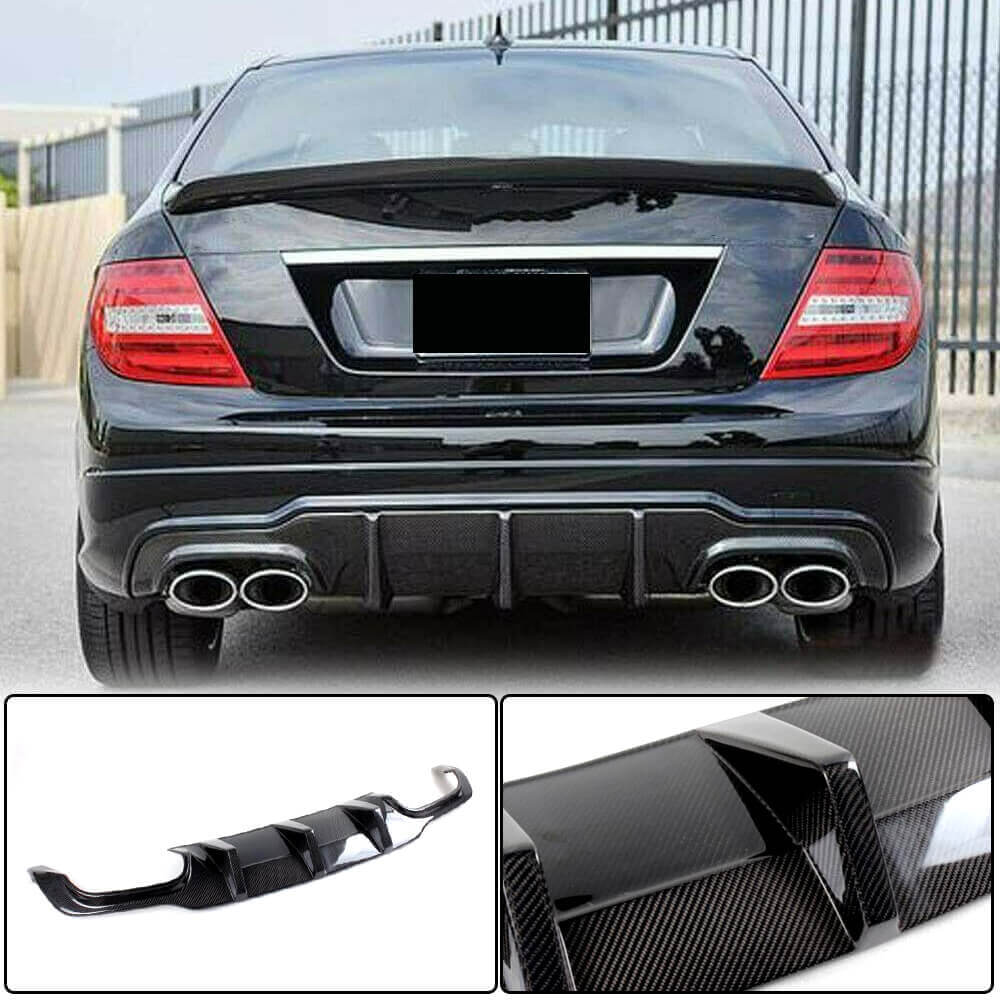Дифузор заднього бампера V3 (для AMG SD/Coupe 2012-2014, Карбон) 2