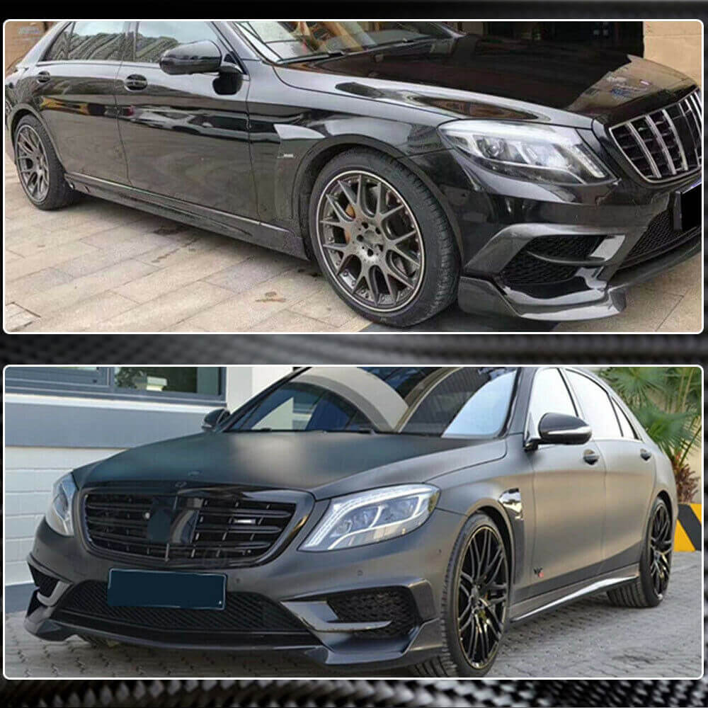 Накладки на передній бампер V1 (для S63 AMG 2014-2017, Карбон) 4