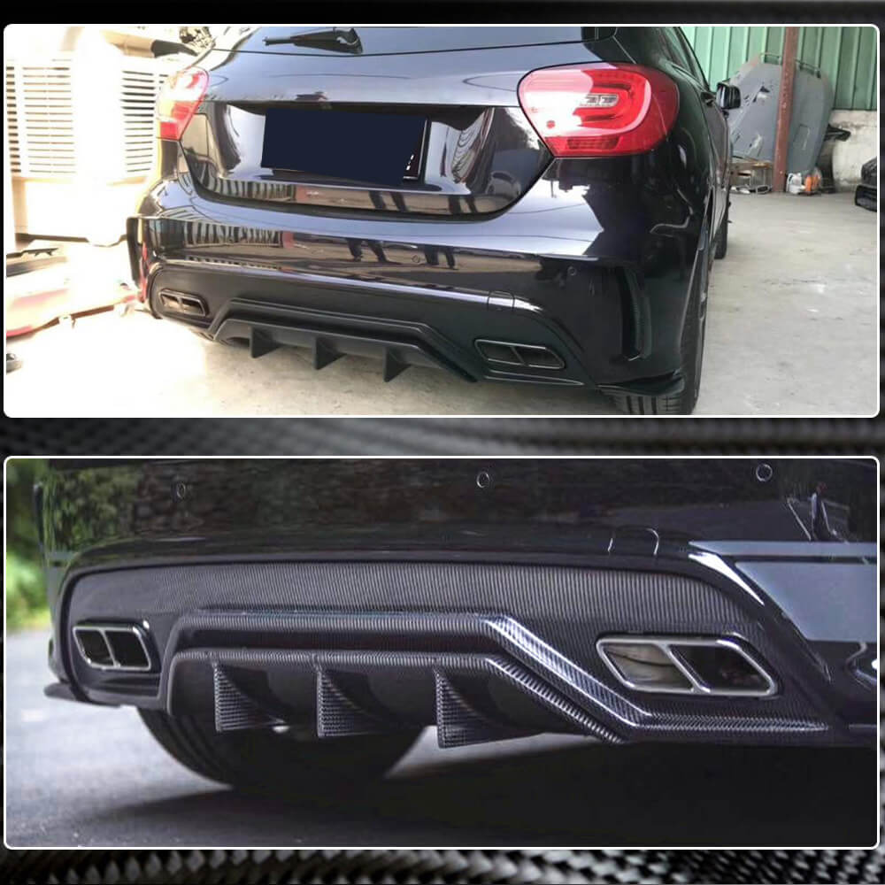Дифузер заднього бампера V2 (для AMG-Line / A45 AMG HB) 3