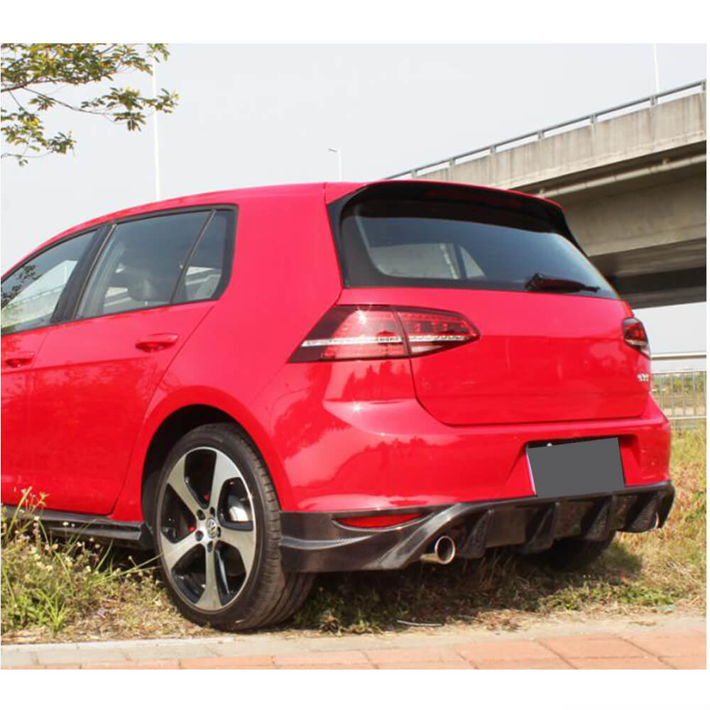 Дифузор заднього бампера V1 (для Base/GTI HB 2012-2017, Карбон) 3