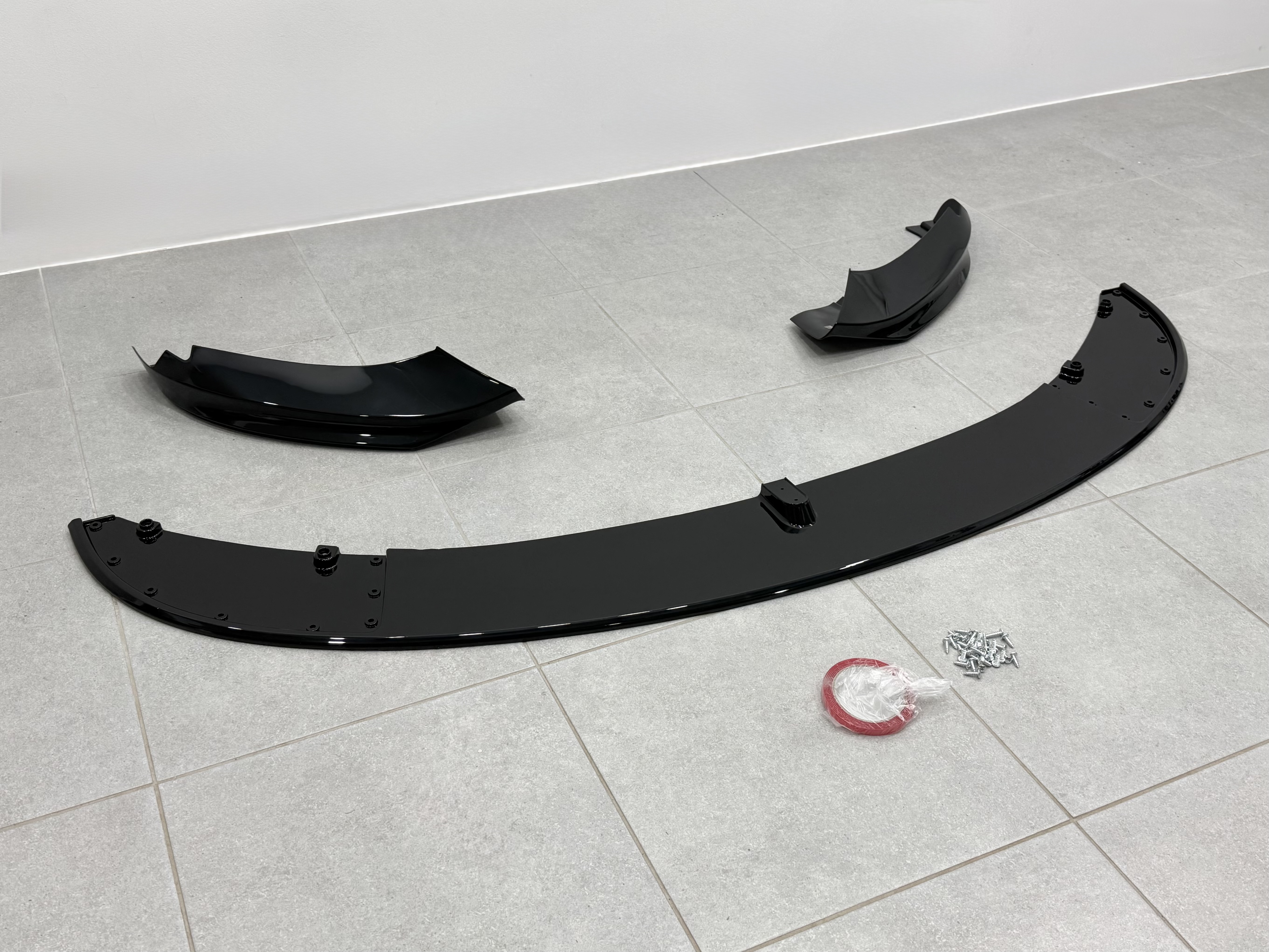 Спідниця переднього бампера M Paket для BMW 4 series F32 F33 F36 2013-2020 ABS пластик, чорний глянець 2