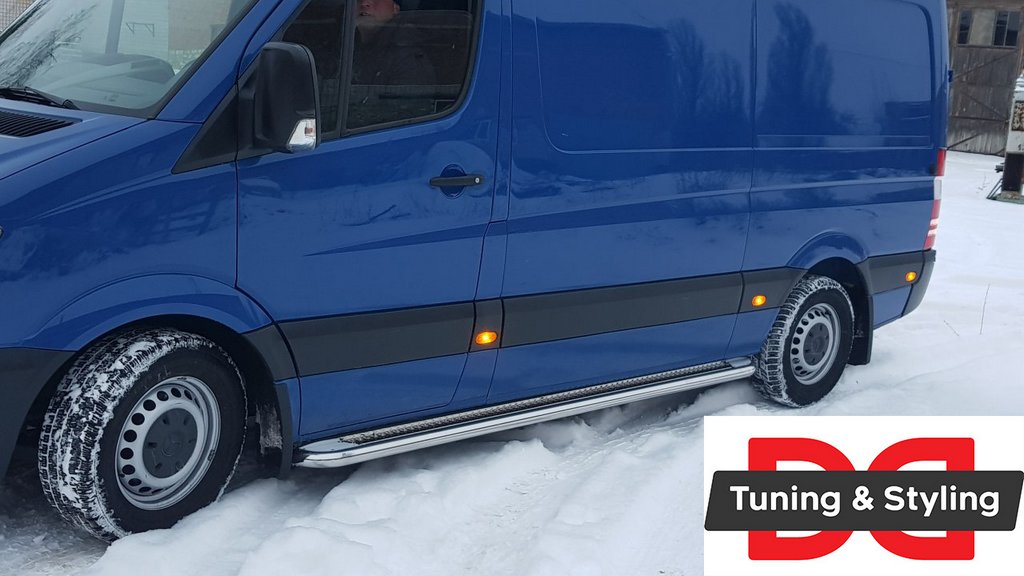 Бокові пороги Premium (2 шт., нерж.) d60, коротка база 3