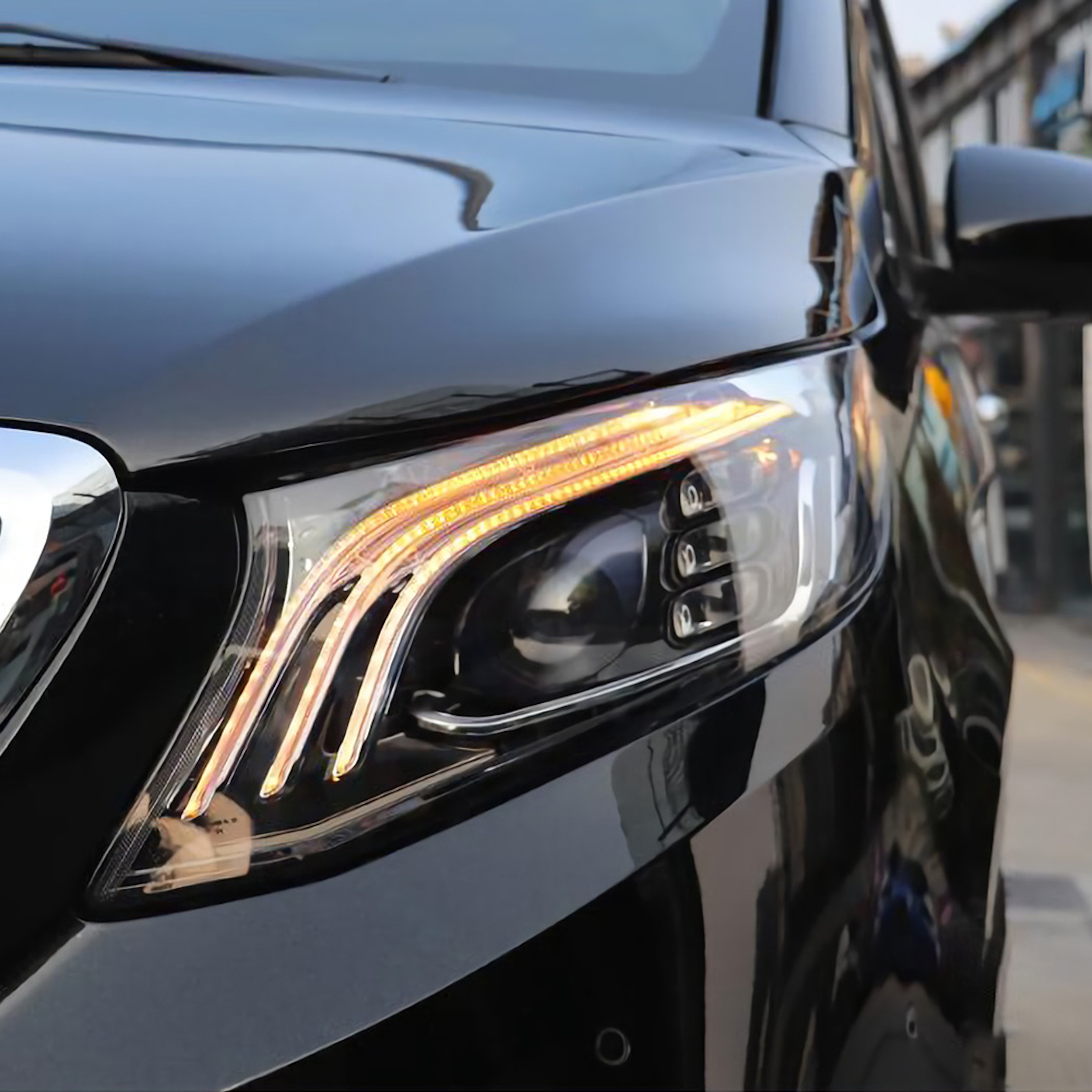 Передні фари (Led стиль Maybach заміна ксенона) на Mercedes-Benz VITO-Class W447 2014-2019 року 5