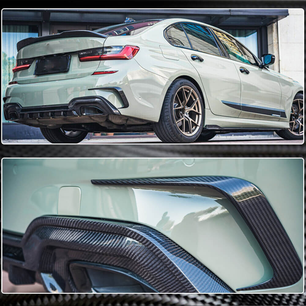 Накладки на задній бампер Flap (для M-Sport 2018-2022, Карбон) 5
