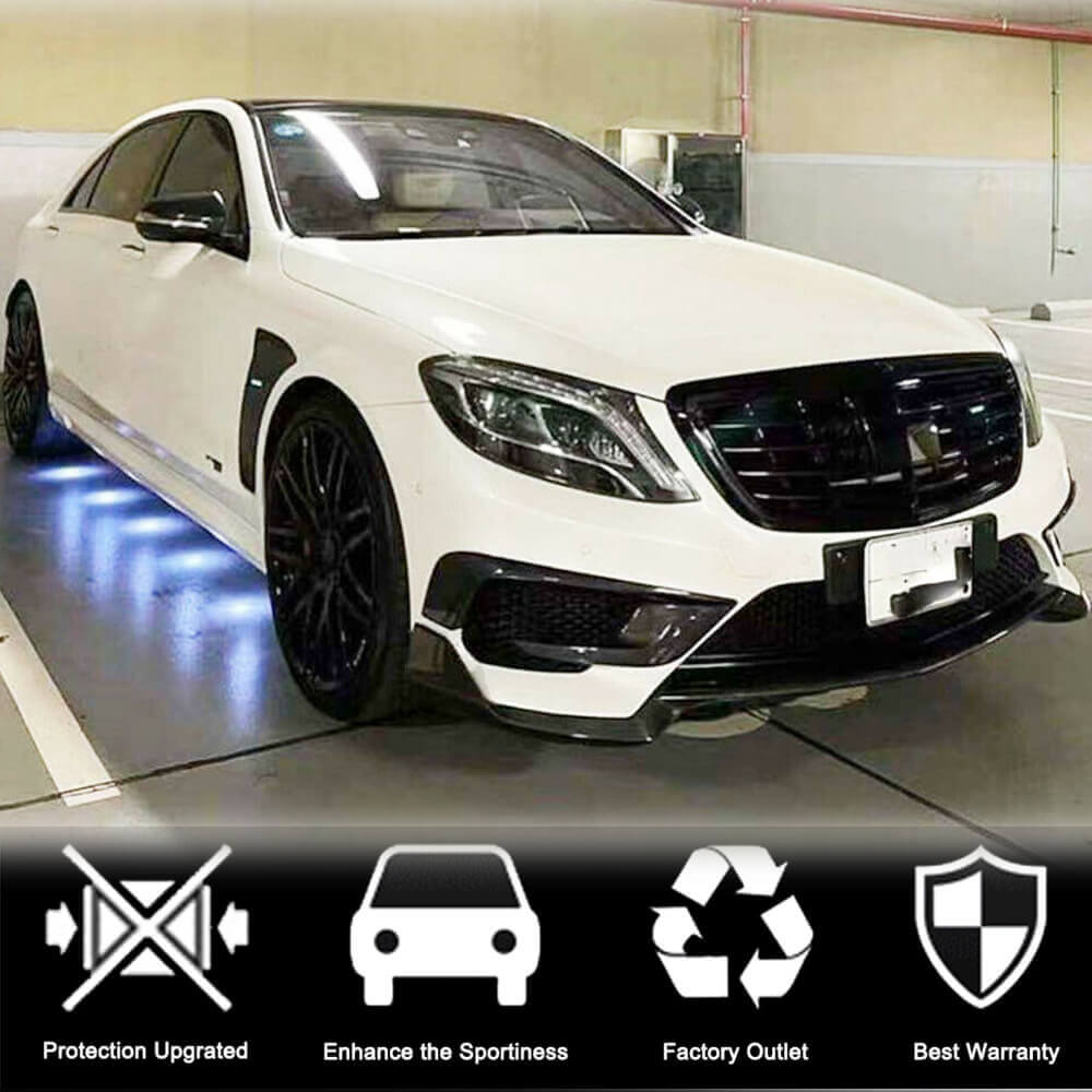 Накладки на передній бампер V1 (для S63 AMG 2014-2017, Карбон) 3