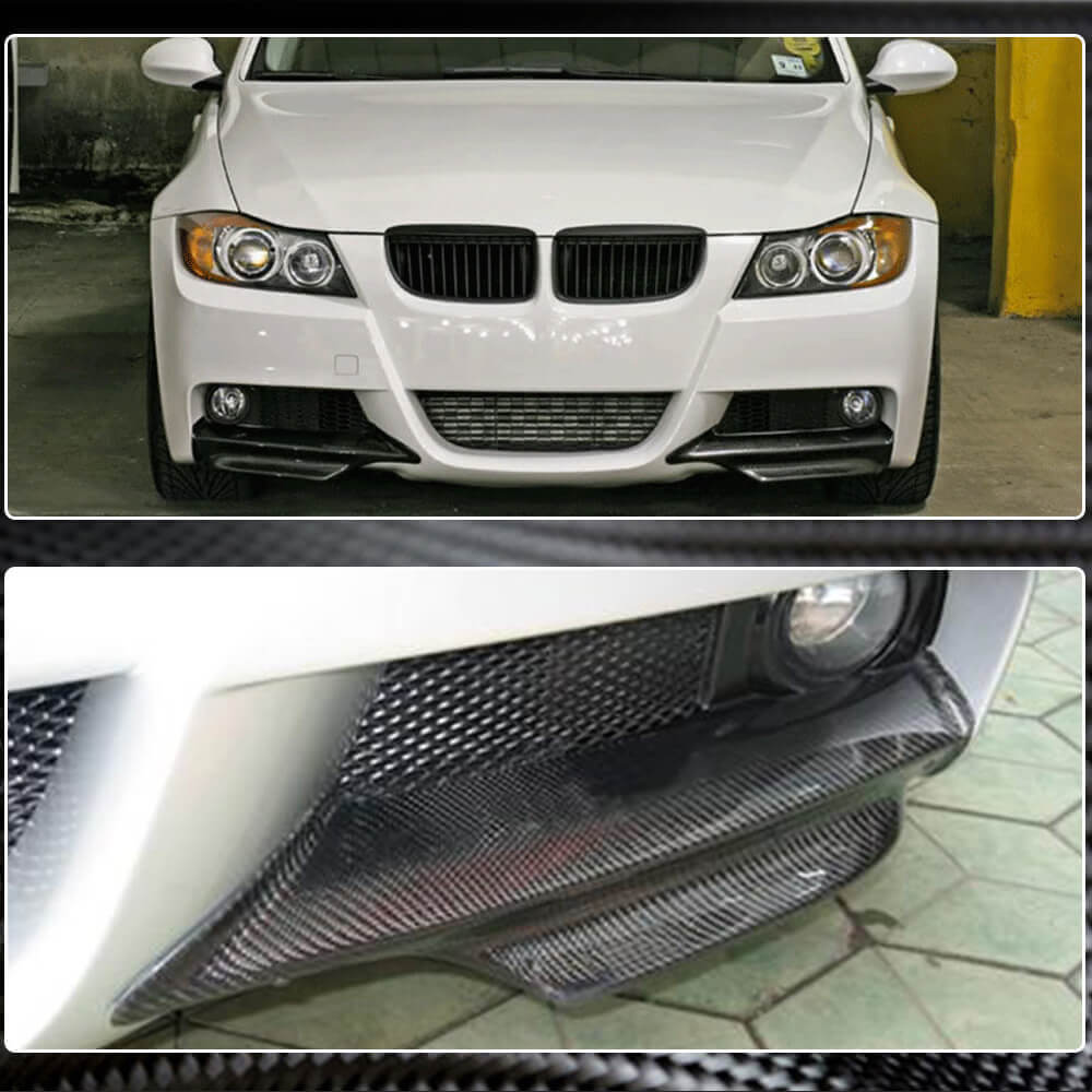 Накладки на передній бампер Flap (для E90 2005-2008 M-Sport, Карбон) 4